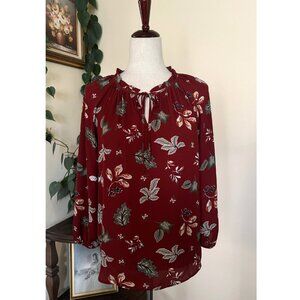 Loft Outlet Autumn Foliage Blouse sz M
